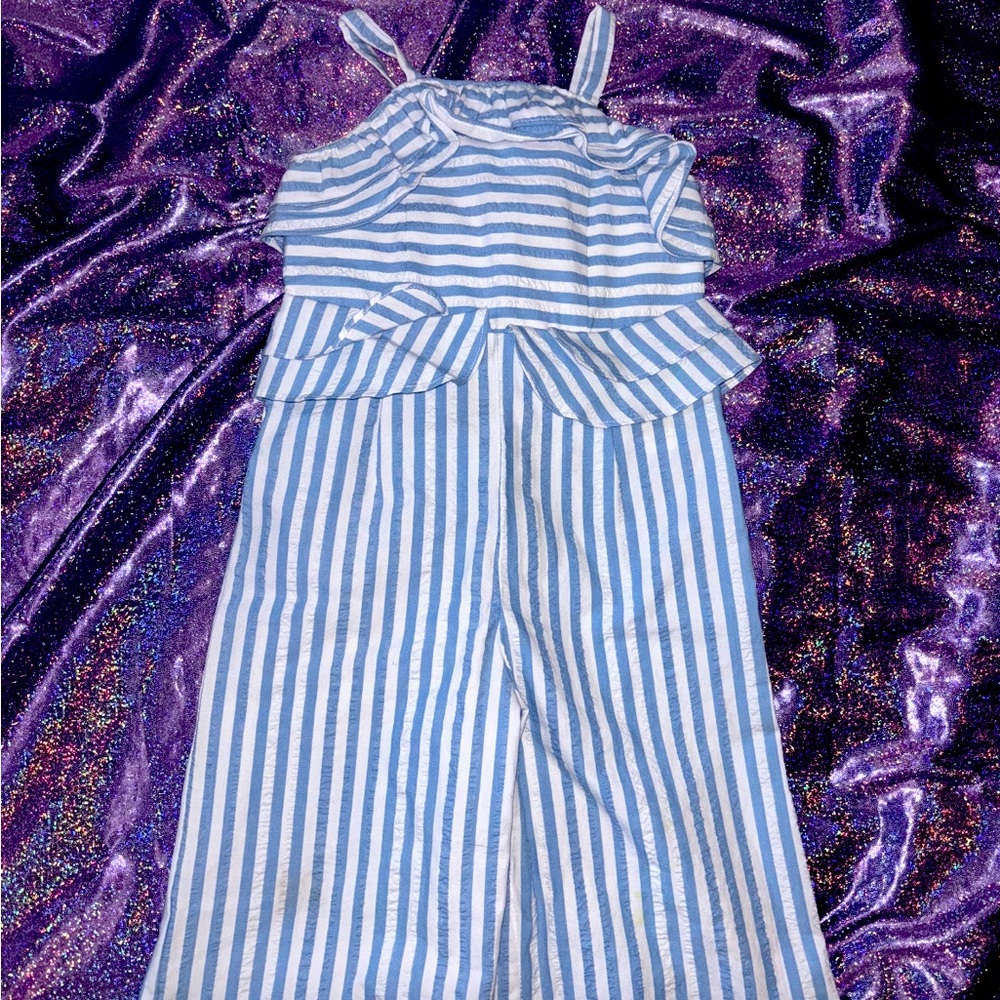 Girls Striped Jumpsuit